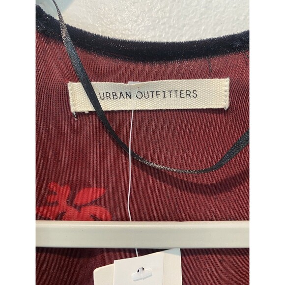 Urban Outfitters Fringe Burnout Velvet Kimono Cardigan One Size Open Front Top - Picture 6 of 10